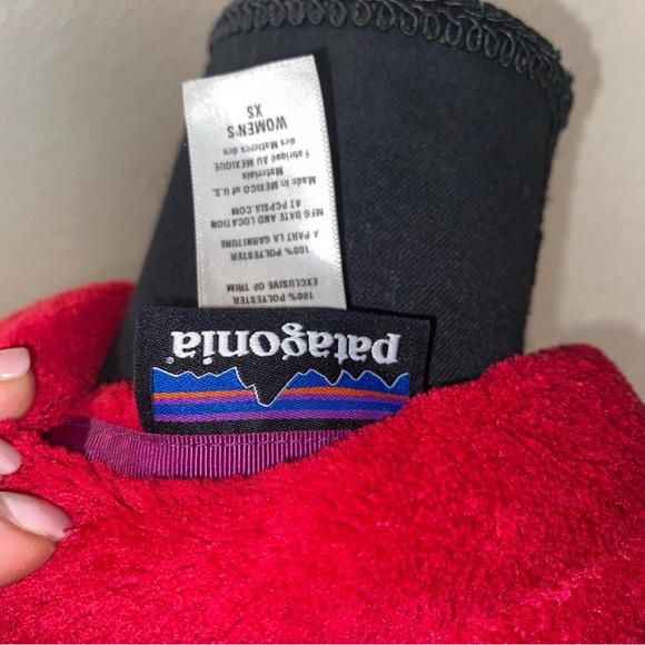 Patagonia Vibrant Red Textured Fleece Jacket Polartec XS - Picture 4 of 8